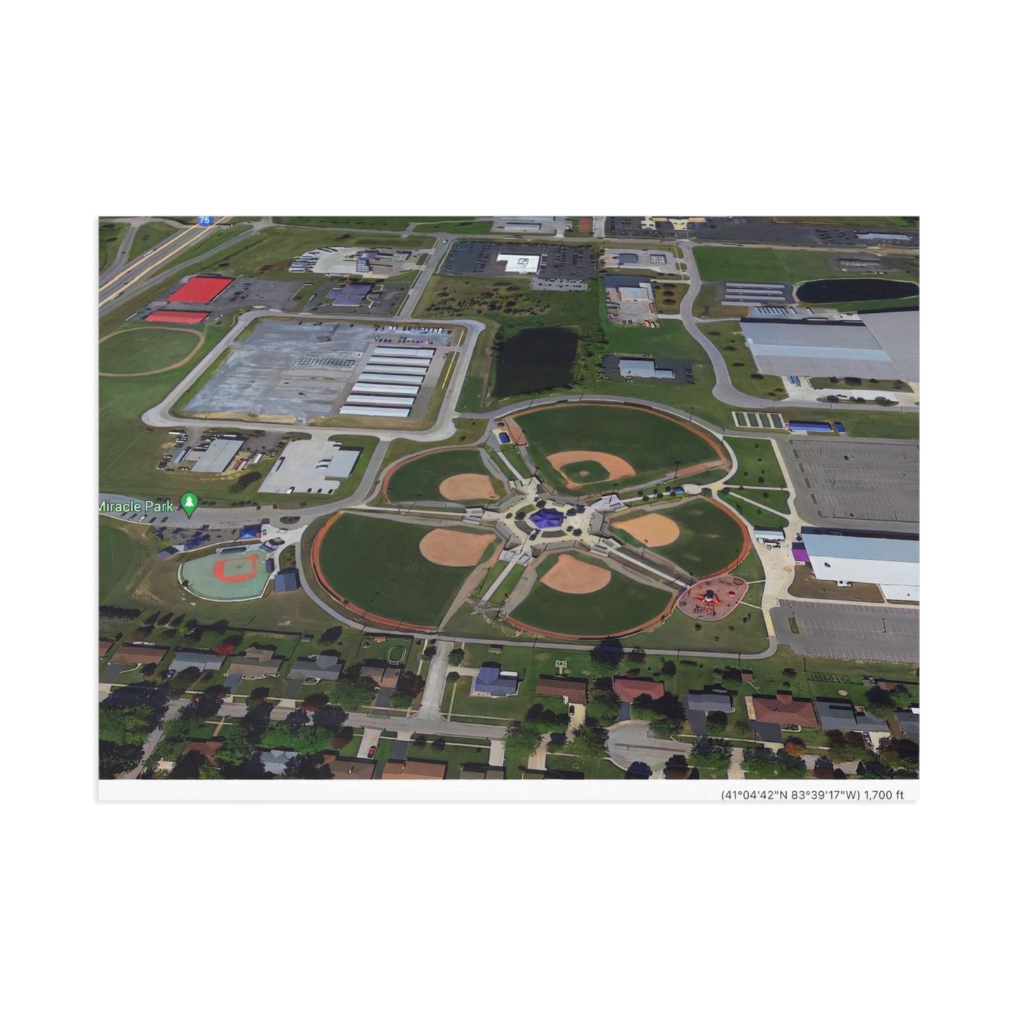 Postkarten von Google Earth 🌏🏞️: Findlay Miracle Park Fine Art Postcards