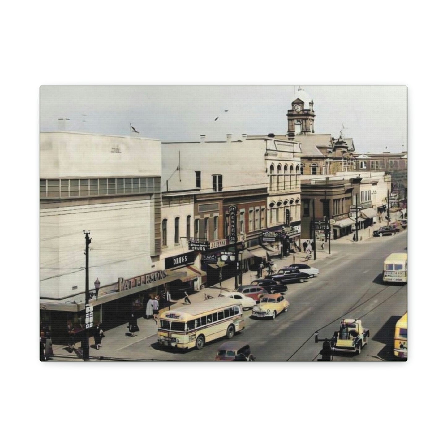 DOWNTOWN Findlay Ohio Crawford to W Main Cross WRAPPED CANVAS