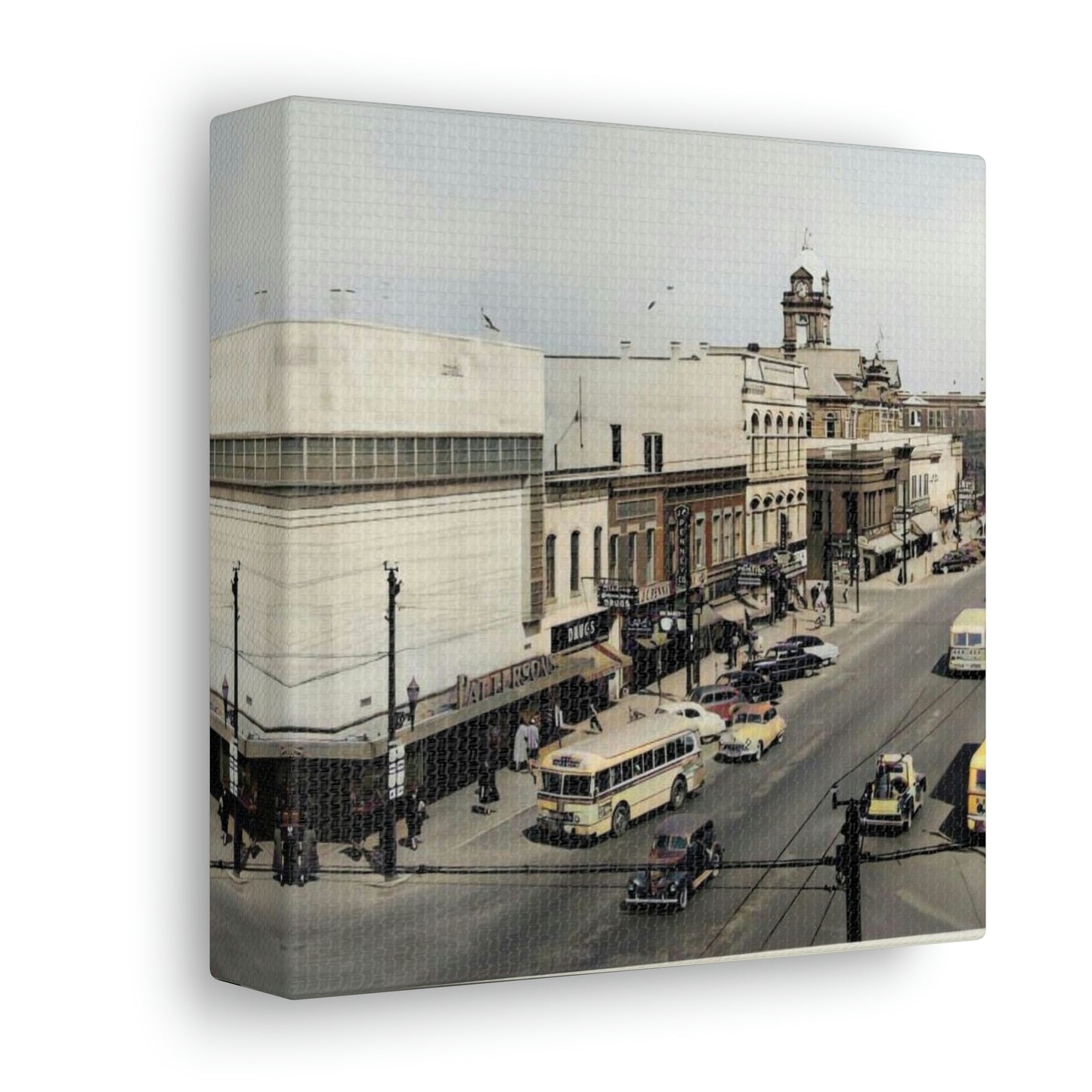 DOWNTOWN Findlay Ohio Crawford to W Main Cross WRAPPED CANVAS