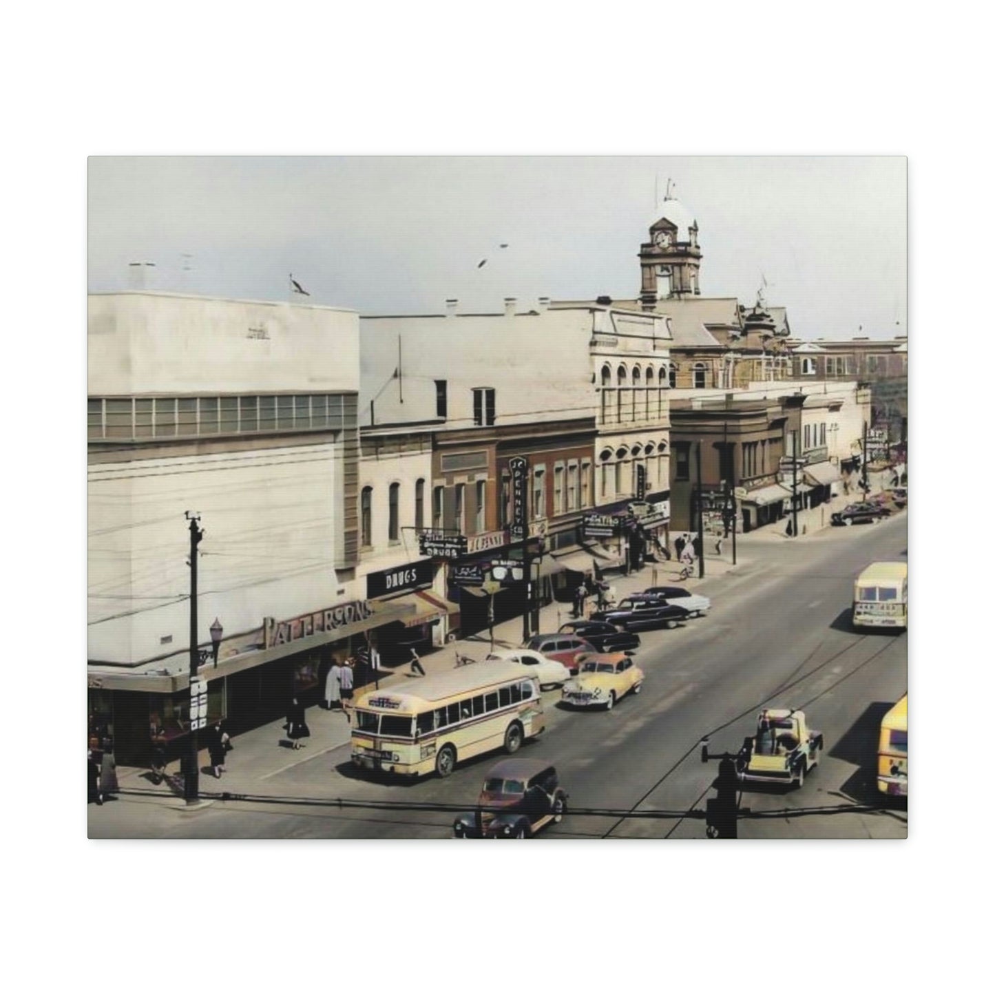 DOWNTOWN Findlay Ohio Crawford to W Main Cross WRAPPED CANVAS