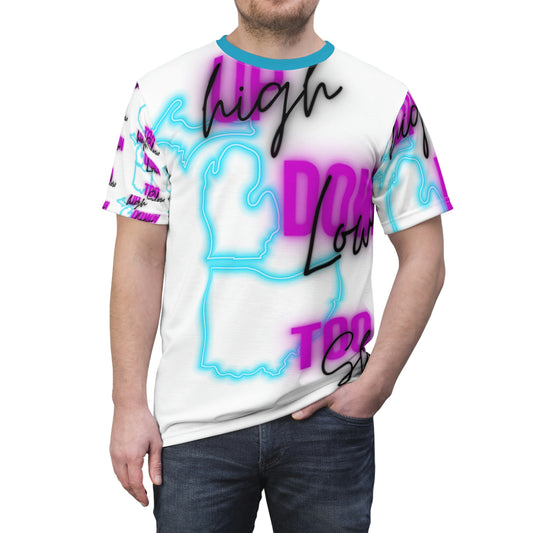 UP High DOWN Low TOO Slow Unisex Cut &amp; Sew T-Shirt (AOP)