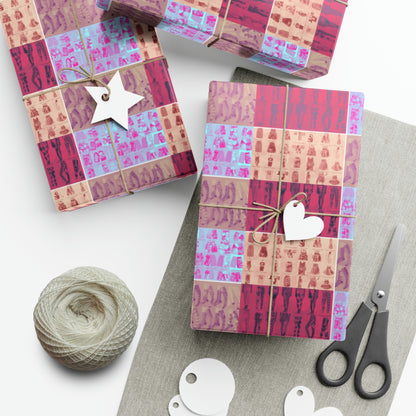 Printed Postcards Gift Wrap Paper