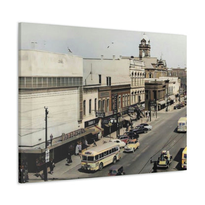 DOWNTOWN Findlay Ohio Crawford to W Main Cross WRAPPED CANVAS