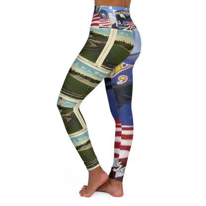 Flag City 🇺🇸 Yoga-Leggings mit hoher Taille (AOP)