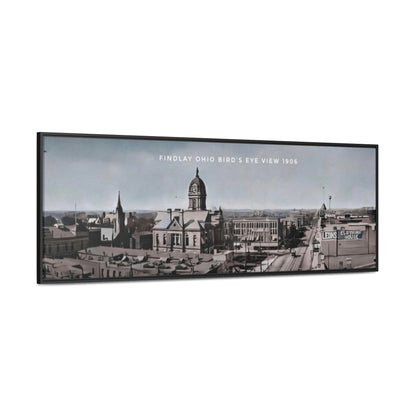 Findlay Ohio Birds-eye view 1906 (written in White). Gallery Canvas Wraps, Horizontal Frame