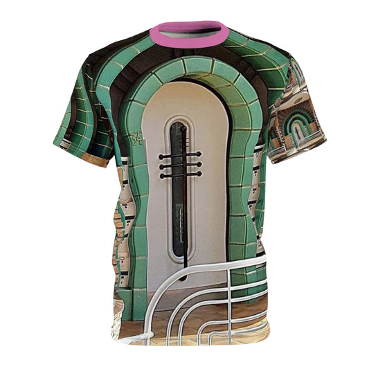 Art Deco Eingang Unisex Cut &amp; Sew T-Shirt (AOP)