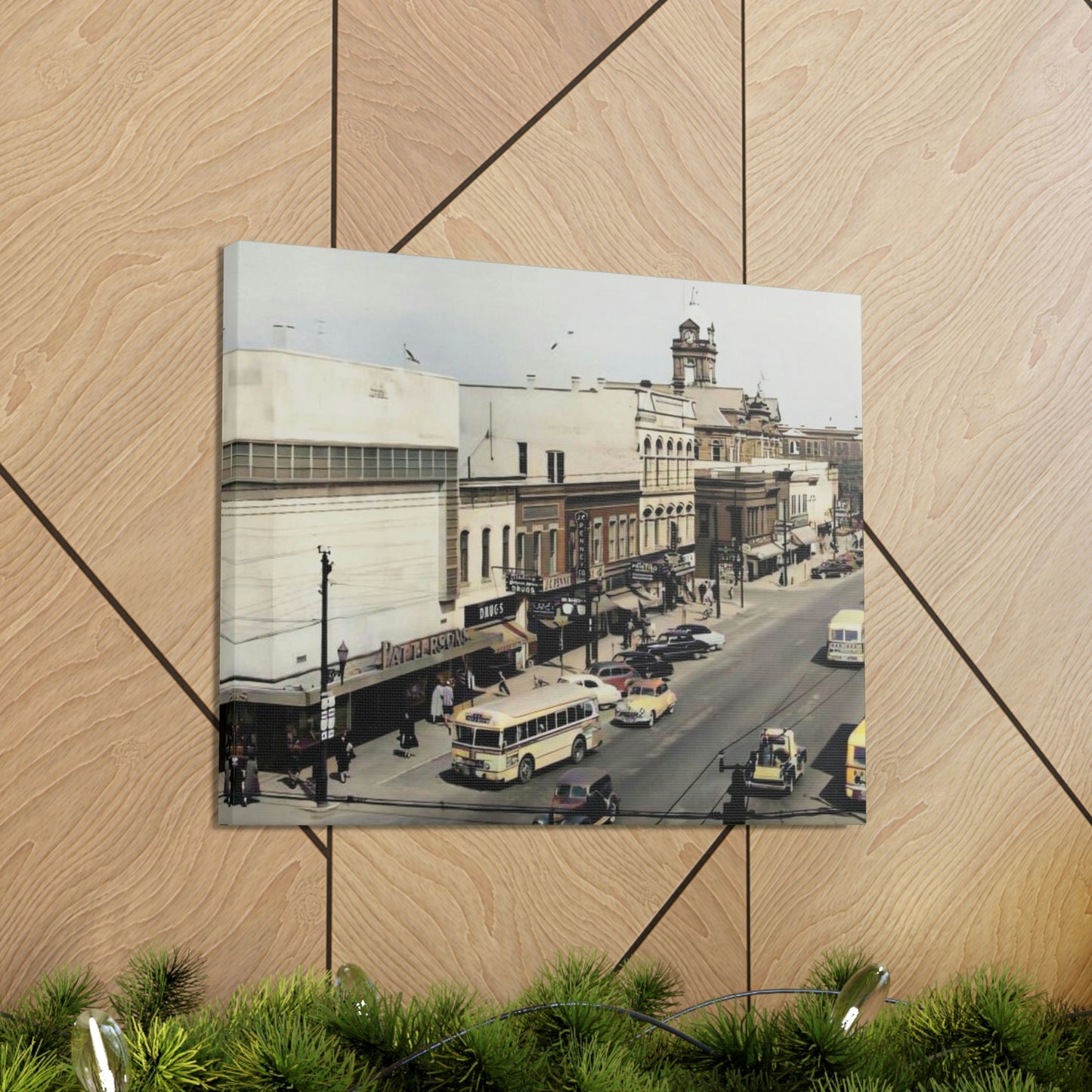 DOWNTOWN Findlay Ohio Crawford to W Main Cross WRAPPED CANVAS