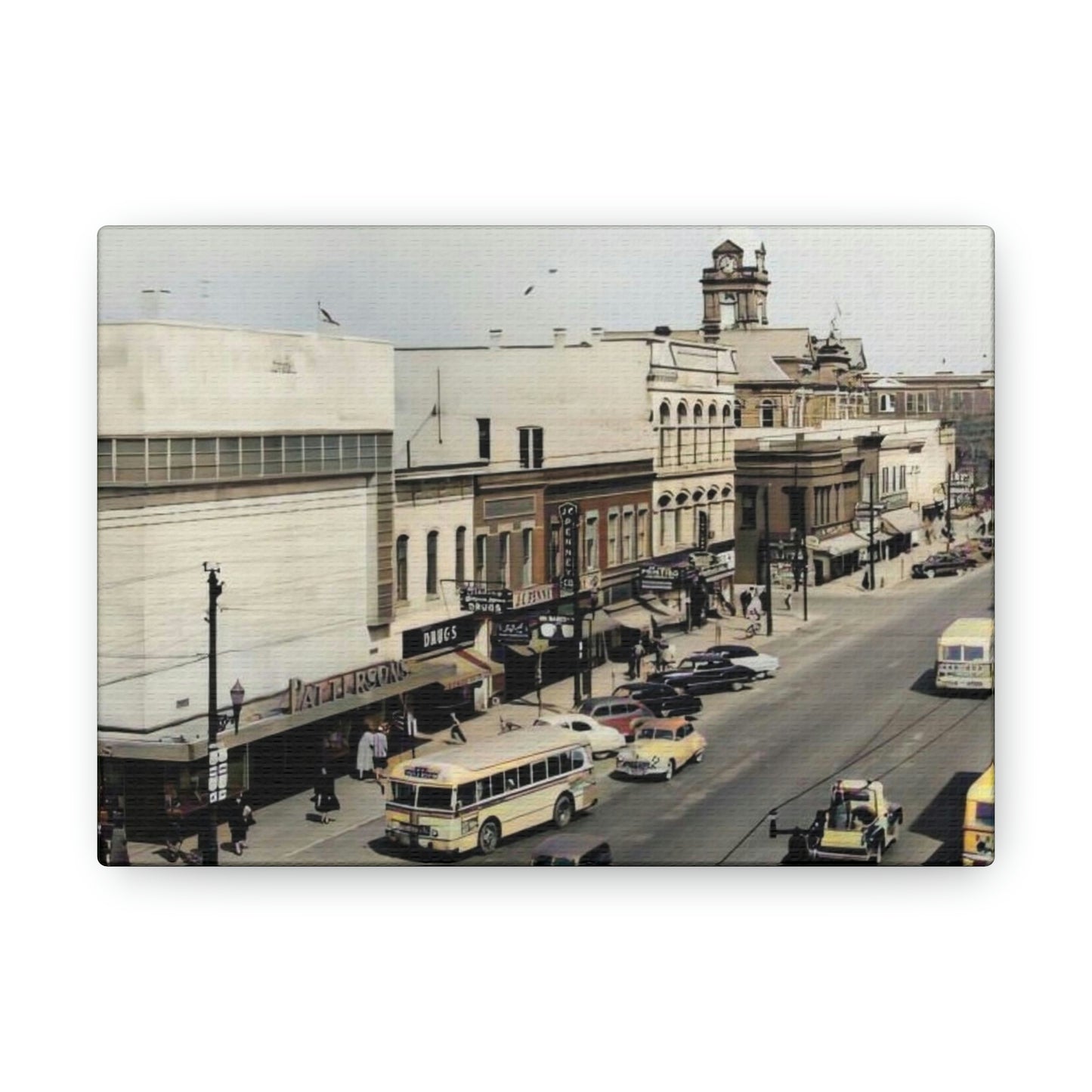 DOWNTOWN Findlay Ohio Crawford to W Main Cross WRAPPED CANVAS