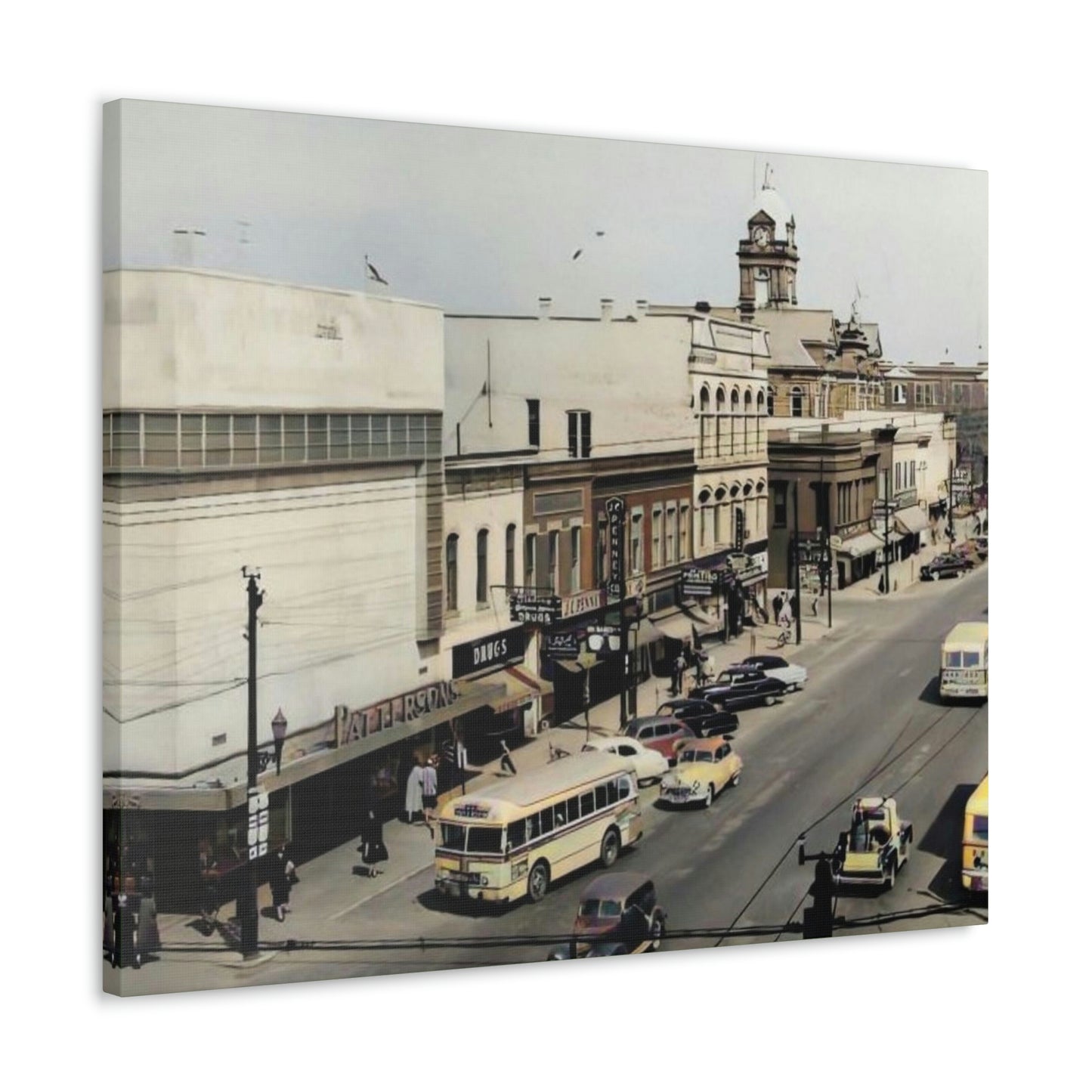 DOWNTOWN Findlay Ohio Crawford to W Main Cross WRAPPED CANVAS