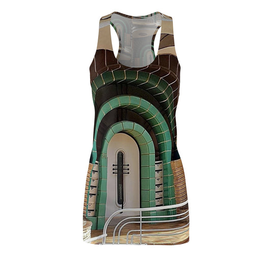 Art Deco entrance Women's Cut & Sew Racerback Dress (AOP)