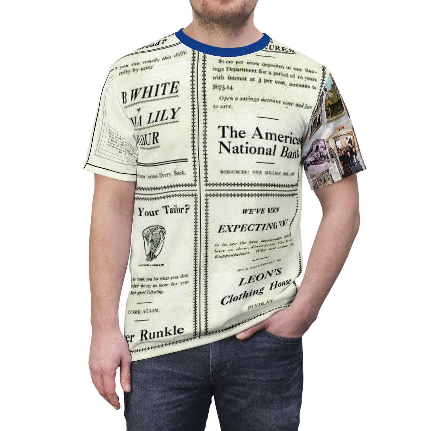 1912 Findlay Business Advertisements from Findlay High School Commencement Unisex Cut & Sew Tee (AOP)