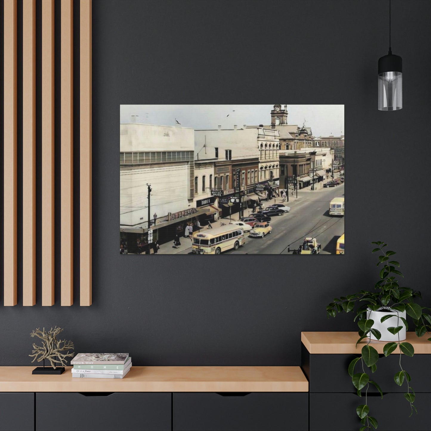 DOWNTOWN Findlay Ohio Crawford to W Main Cross WRAPPED CANVAS