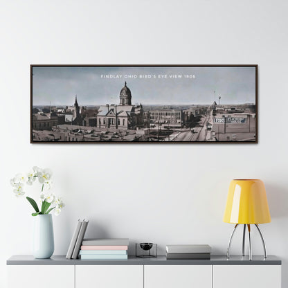 Findlay Ohio Birds-eye view 1906 (written in White). Gallery Canvas Wraps, Horizontal Frame