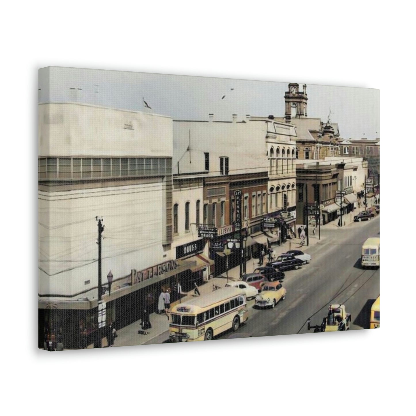 DOWNTOWN Findlay Ohio Crawford to W Main Cross WRAPPED CANVAS