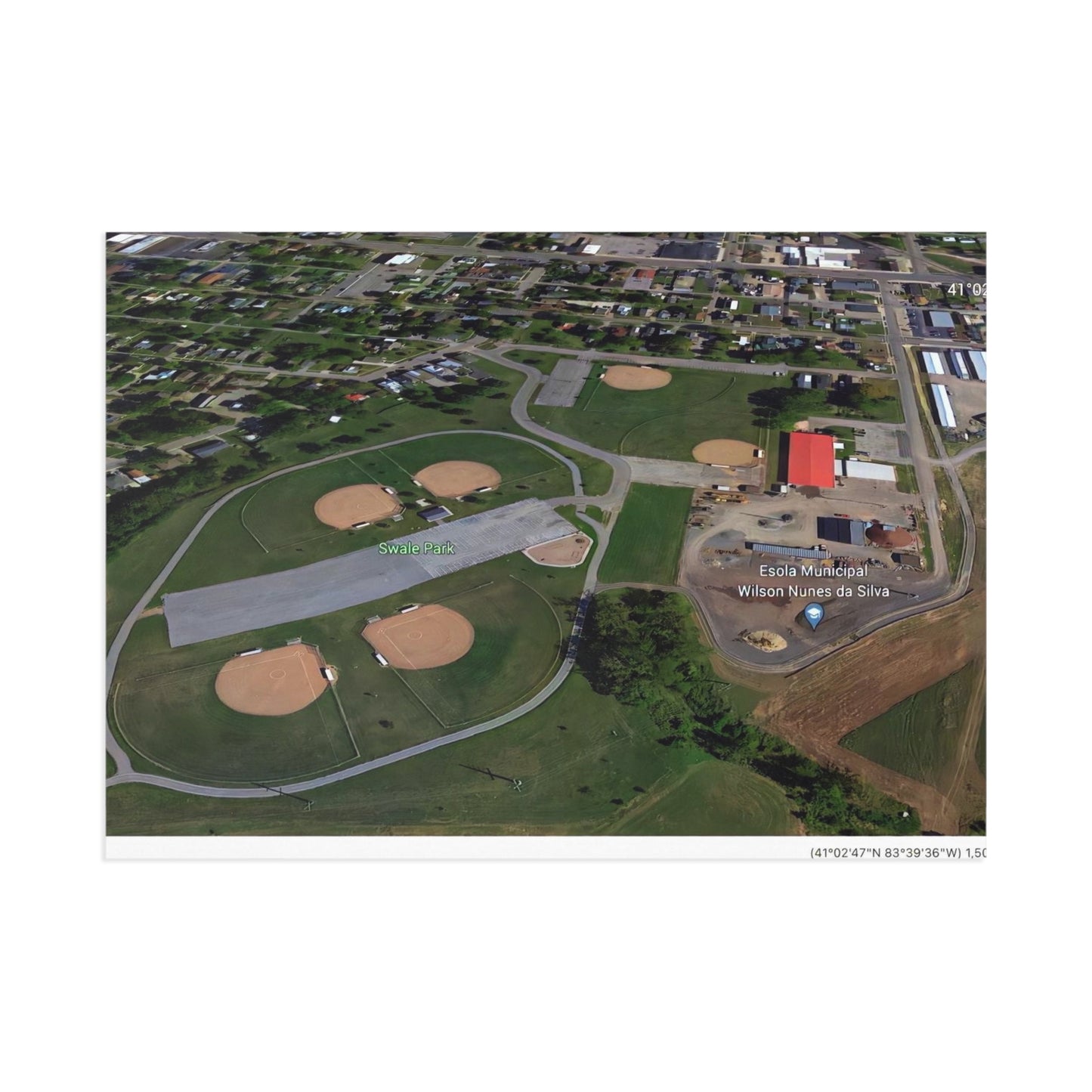 Postkarten von Google Earth 🌏🏞️: Findlay Swale Park Fine Art Postcards