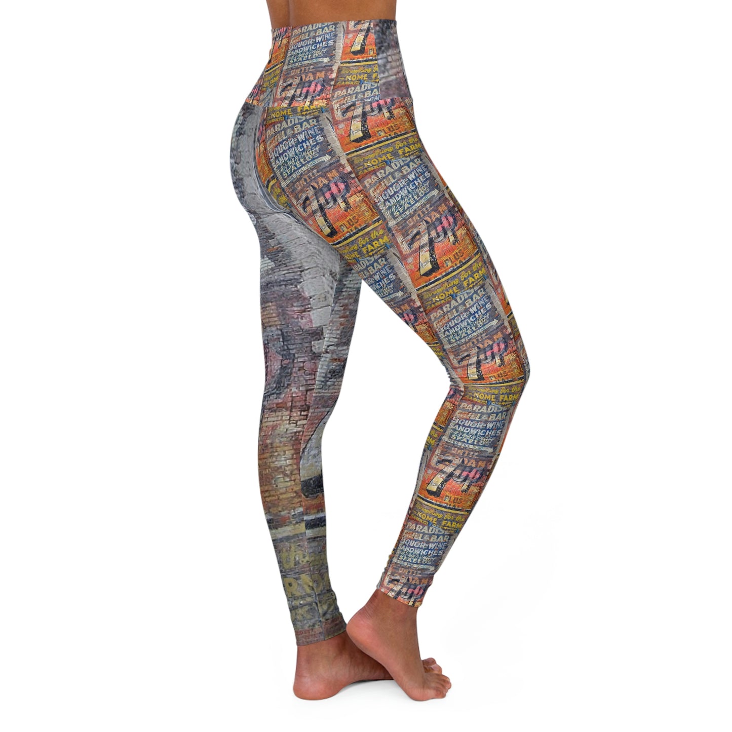 7up Yoga-Leggings mit hoher Taille (AOP)
