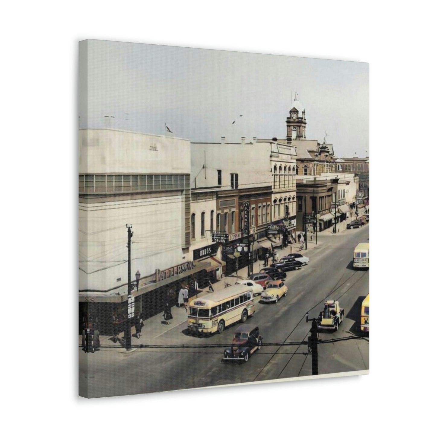 DOWNTOWN Findlay Ohio Crawford to W Main Cross WRAPPED CANVAS