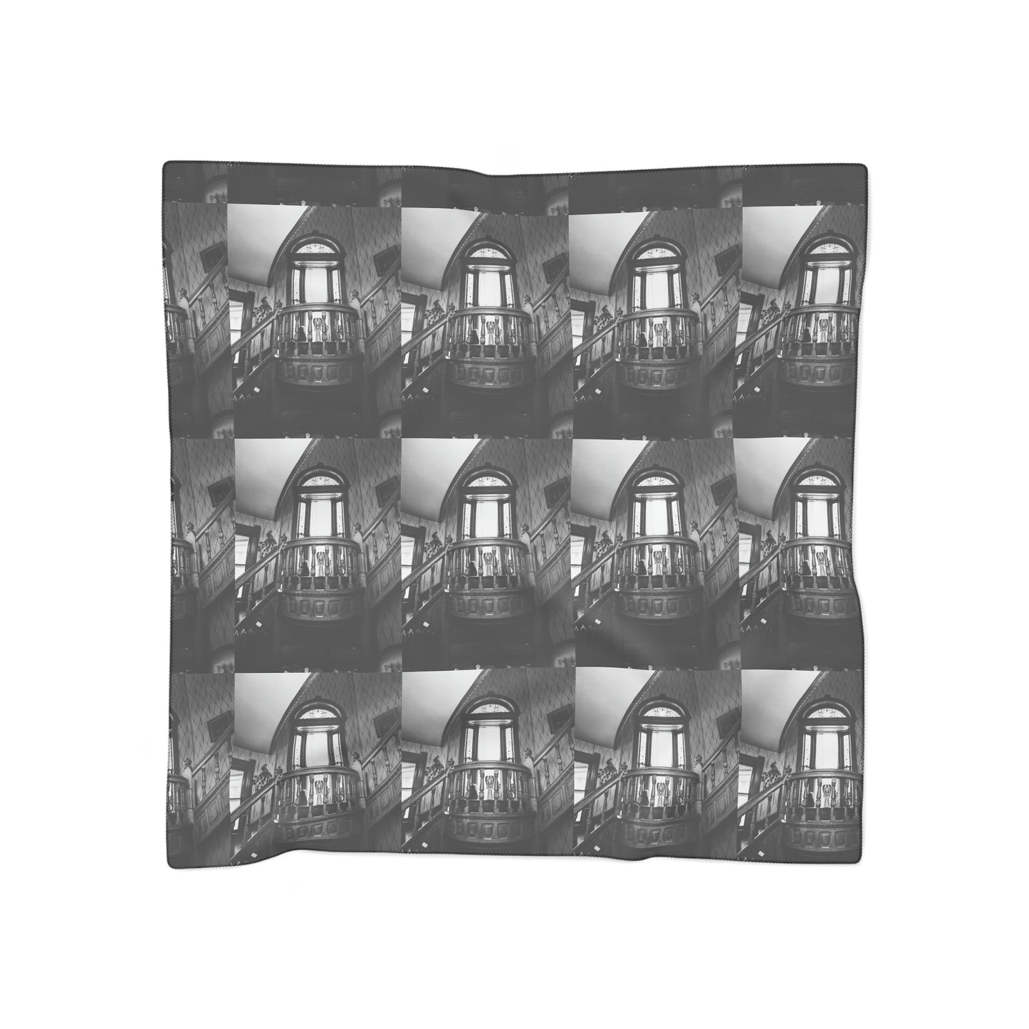 2816 N Main 45840 Stair Landing BLACK and WHITE Collection Poly Scarf