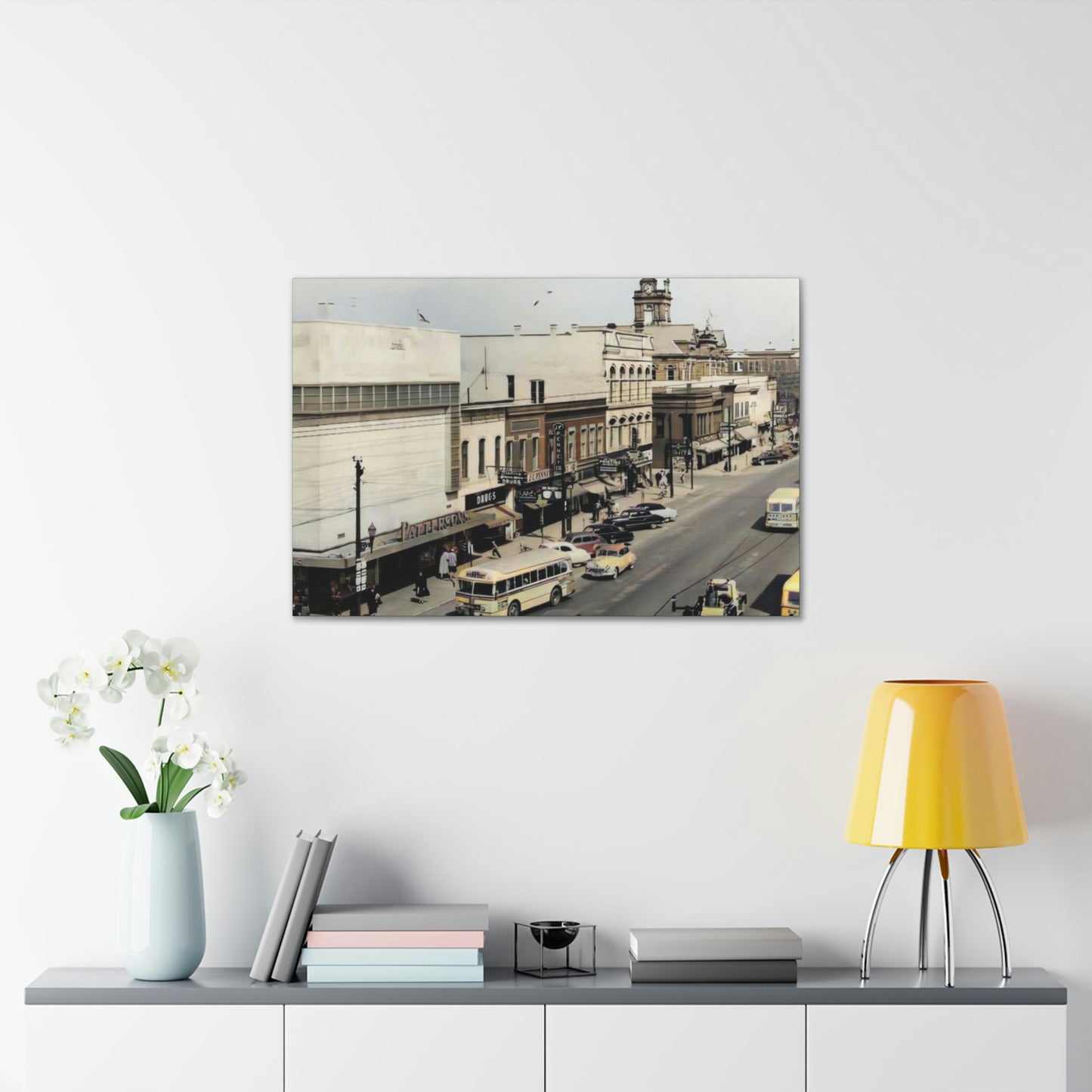 DOWNTOWN Findlay Ohio Crawford to W Main Cross WRAPPED CANVAS