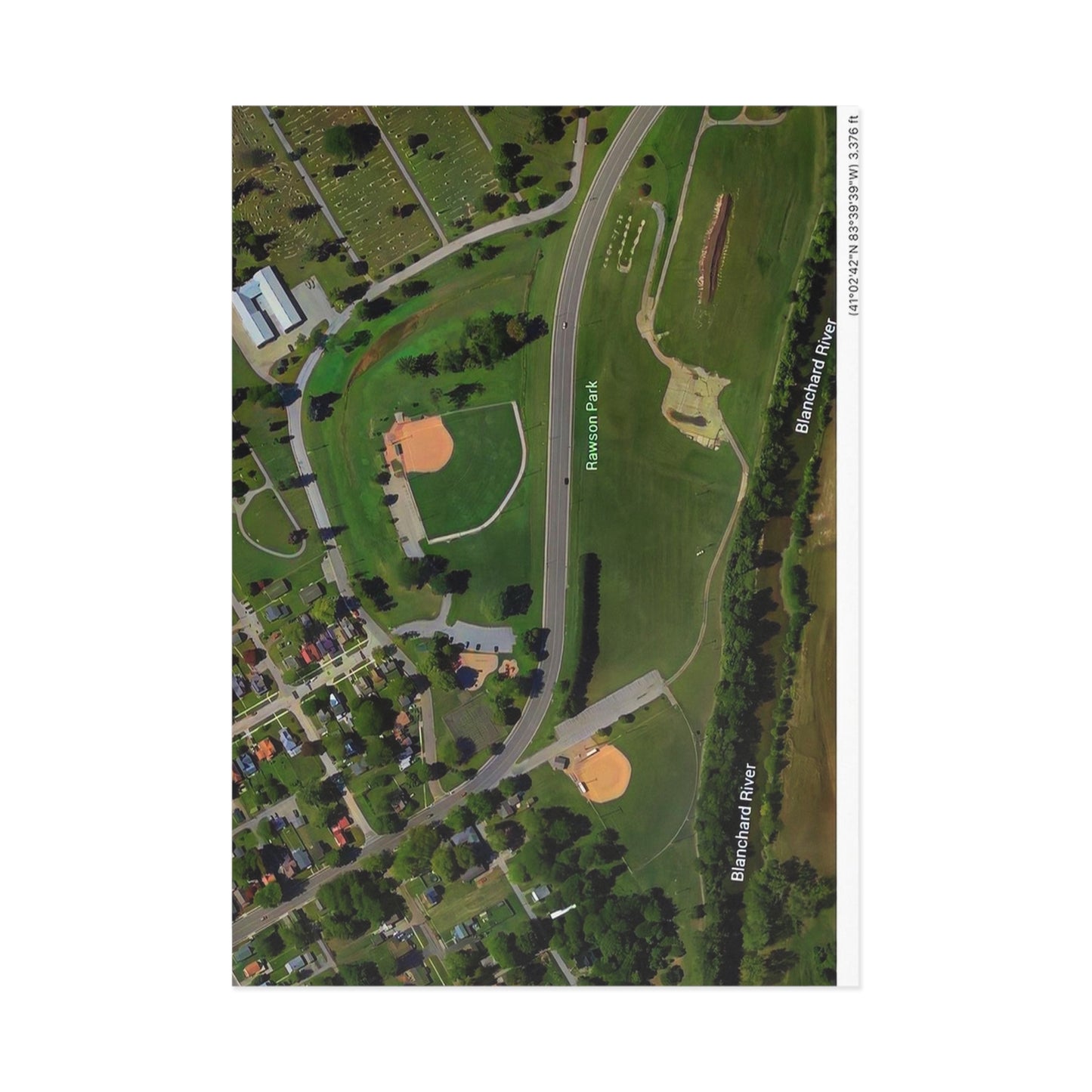 Postkarten von Google Earth 🌏🏞️: Findlay Rawson Park Fine Art Postcards