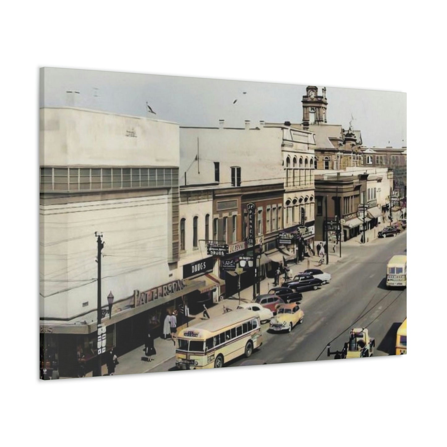 DOWNTOWN Findlay Ohio Crawford to W Main Cross WRAPPED CANVAS