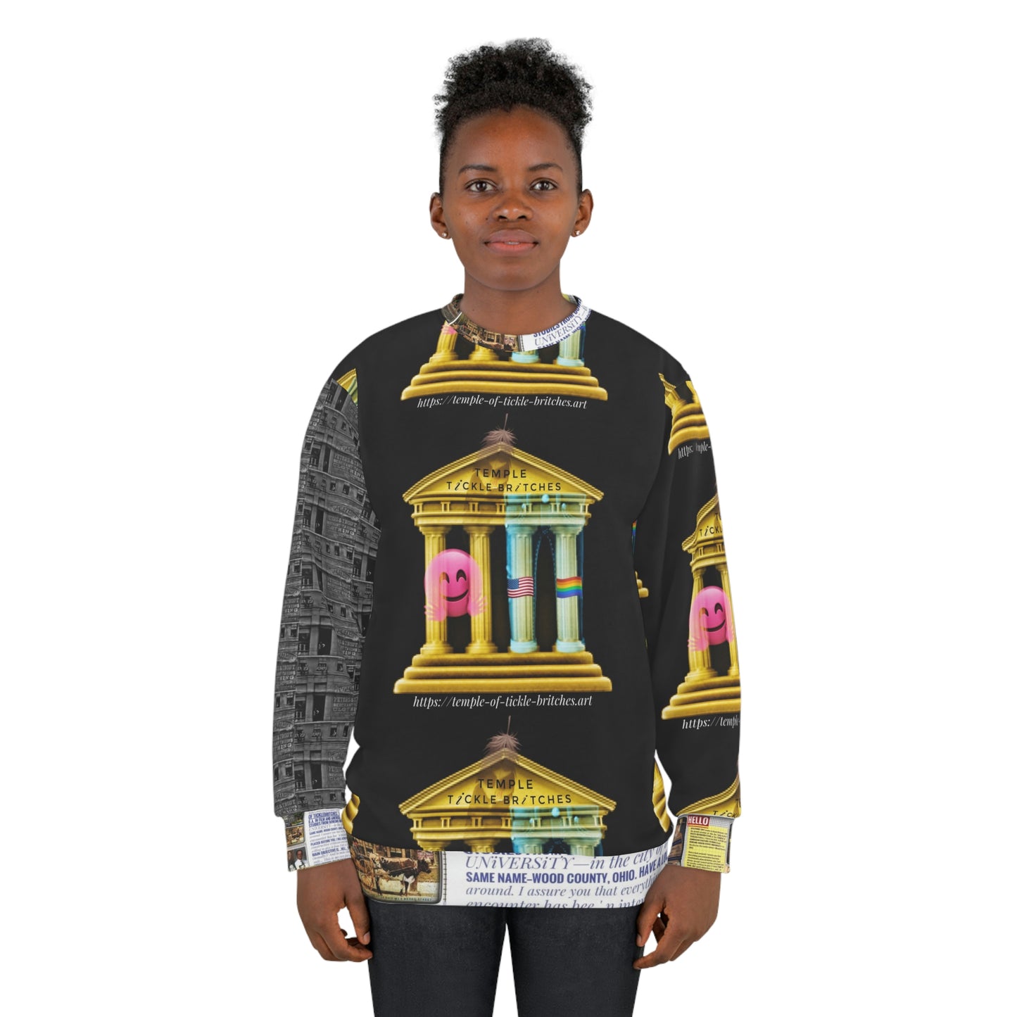 Temple of Fashion / Temple of Tickle Britches Unisex Sweatshirt (AOP)