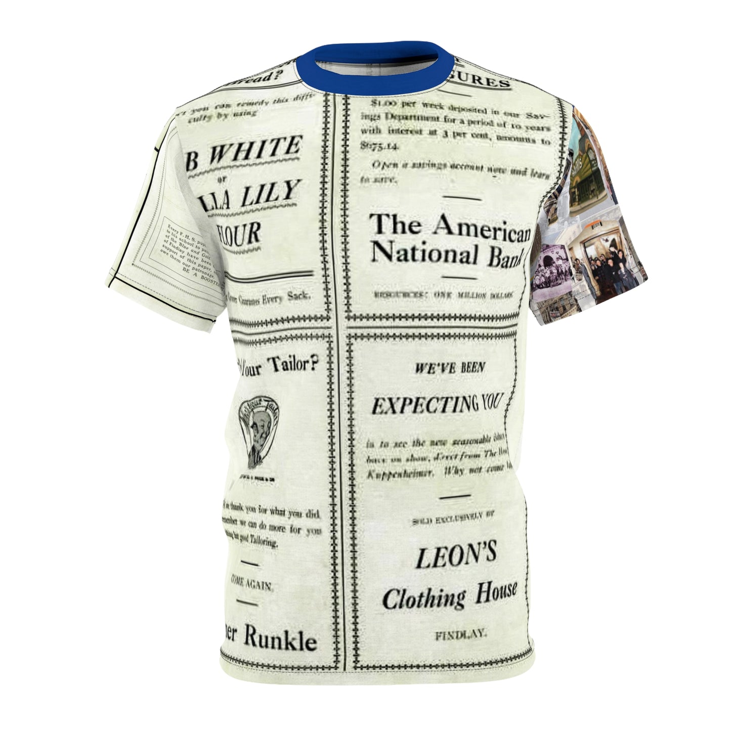 1912 Findlay Business Advertisements from Findlay High School Commencement Unisex Cut & Sew Tee (AOP)