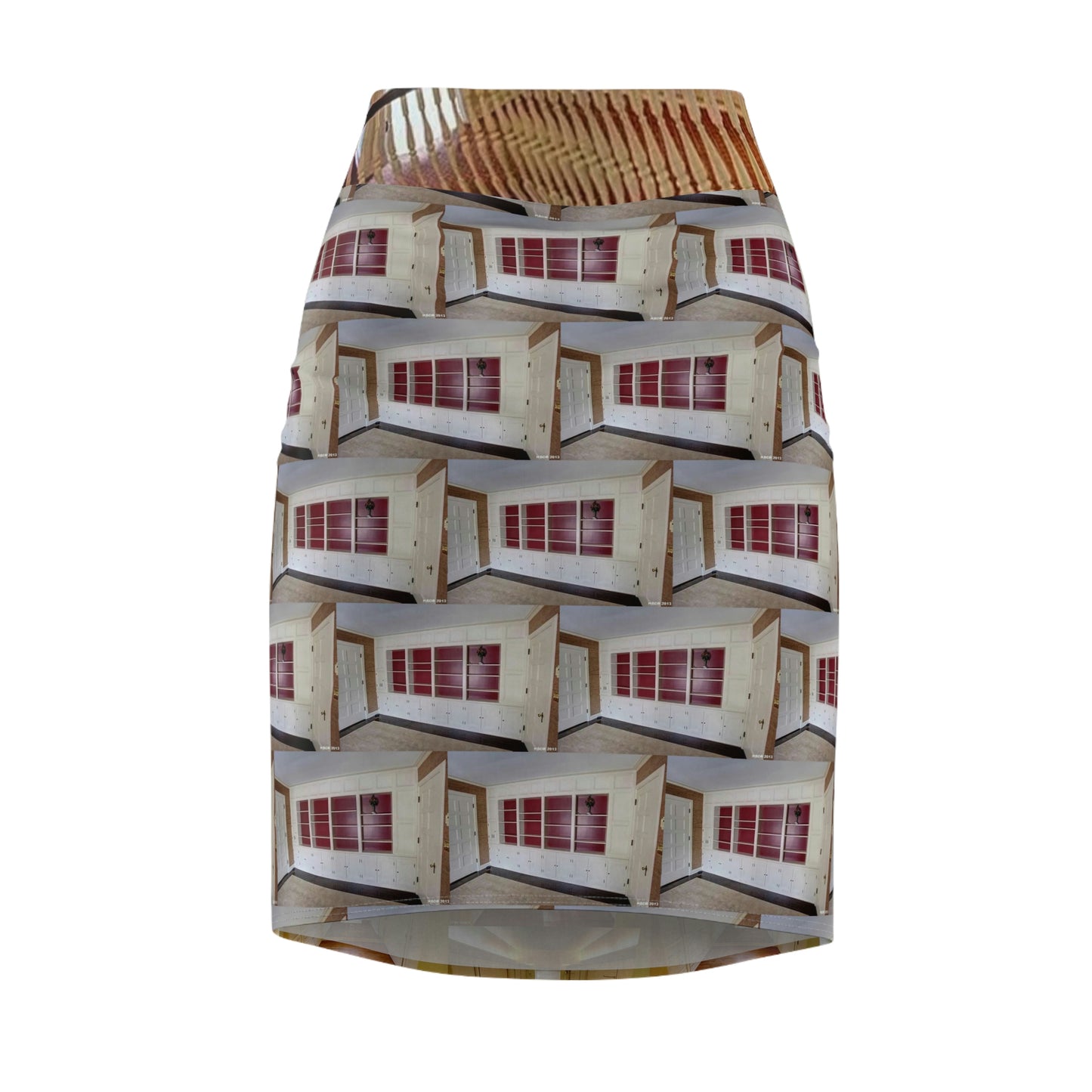 2200 S Main 45850 Housing Boom Collection Women's Pencil Skirt (AOP)