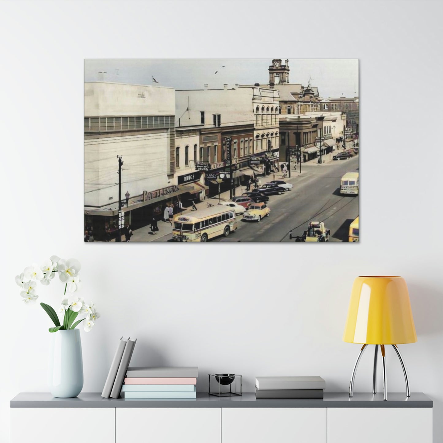 DOWNTOWN Findlay Ohio Crawford to W Main Cross WRAPPED CANVAS