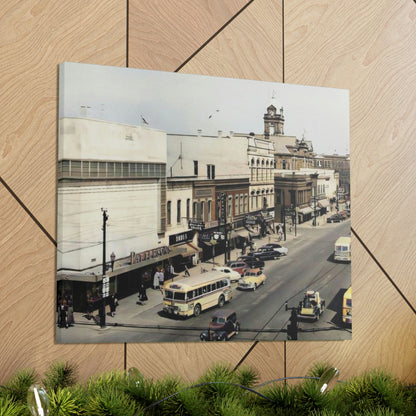 DOWNTOWN Findlay Ohio Crawford to W Main Cross WRAPPED CANVAS