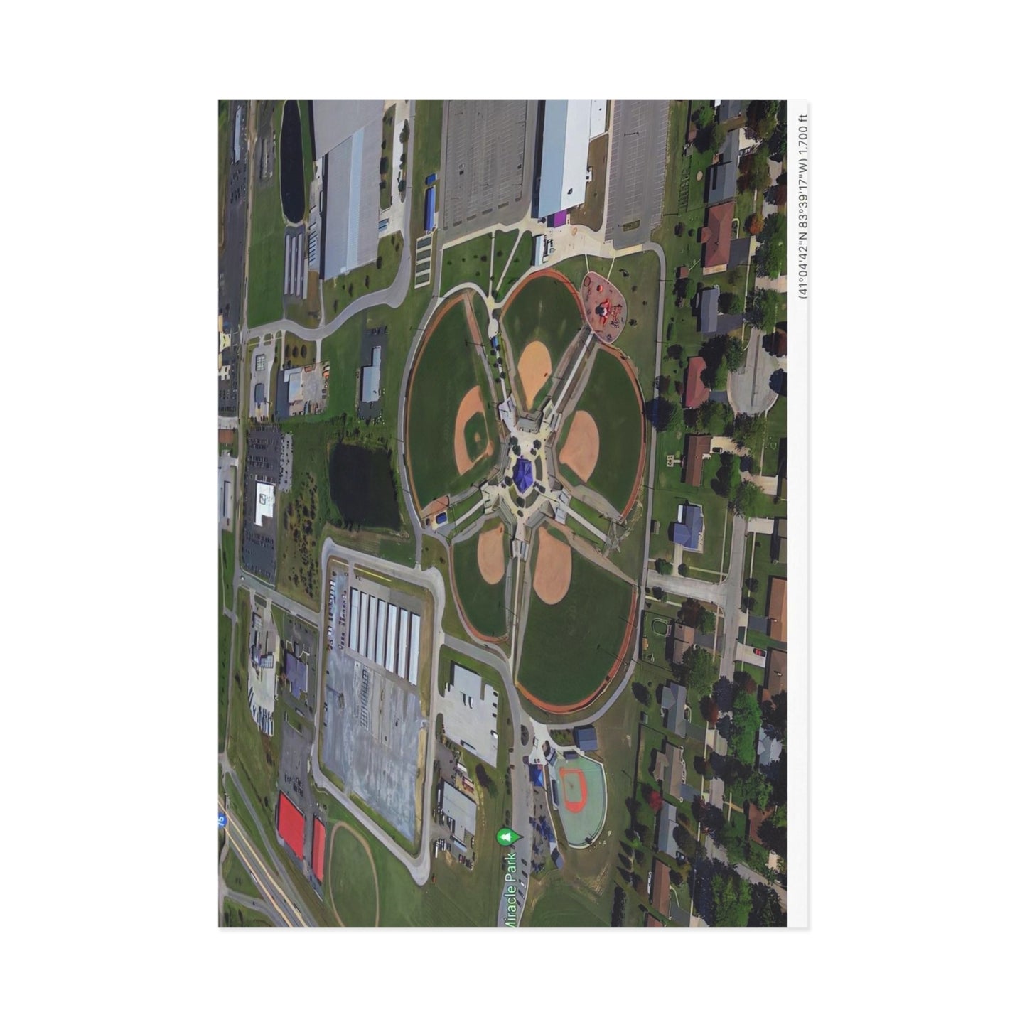 Postkarten von Google Earth 🌏🏞️: Findlay Miracle Park Fine Art Postcards