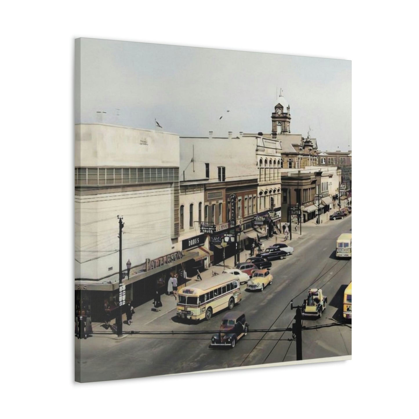 DOWNTOWN Findlay Ohio Crawford to W Main Cross WRAPPED CANVAS