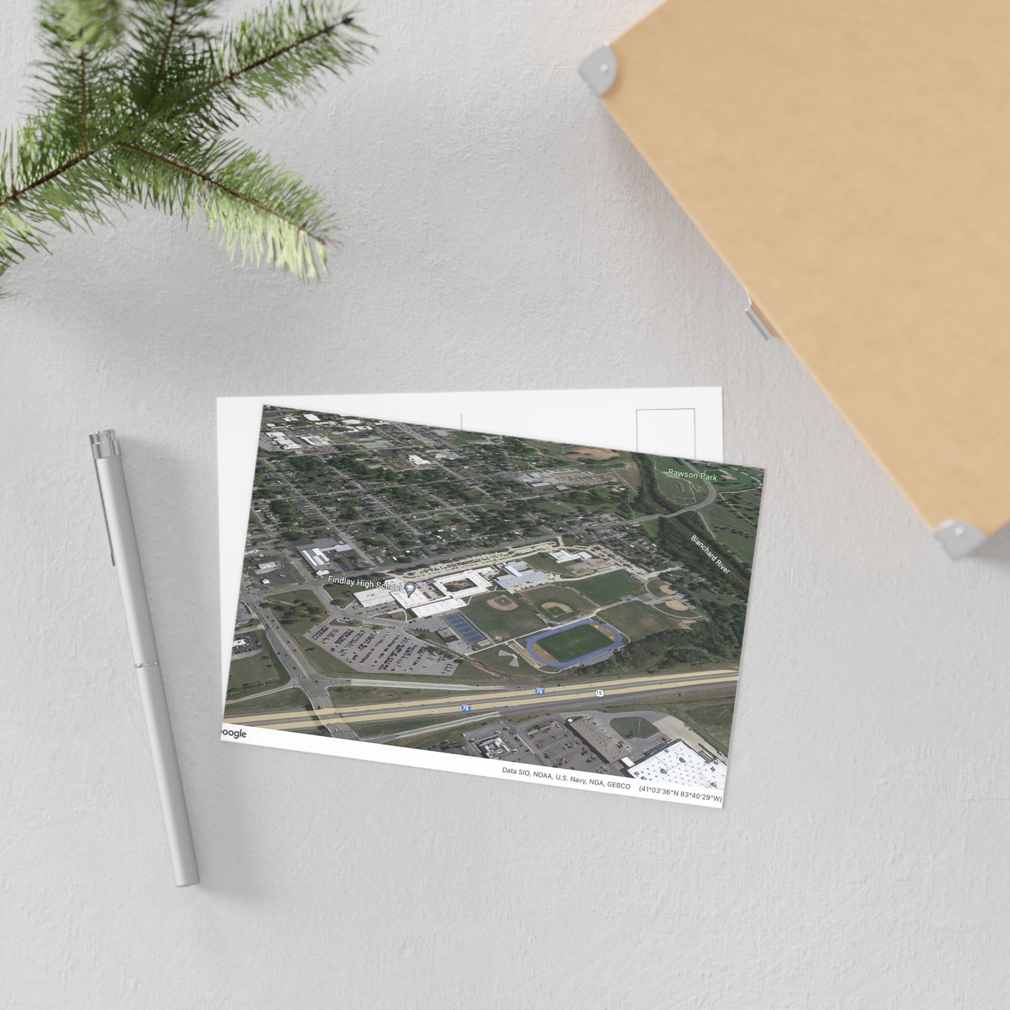Postkarten von Google Earth 🌏🏞️ Kunstpostkarten der Findlay High School