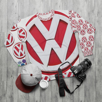 Volkswagen Crewneck RED BIG Logo FRONT Unisex Sweatshirt (AOP)