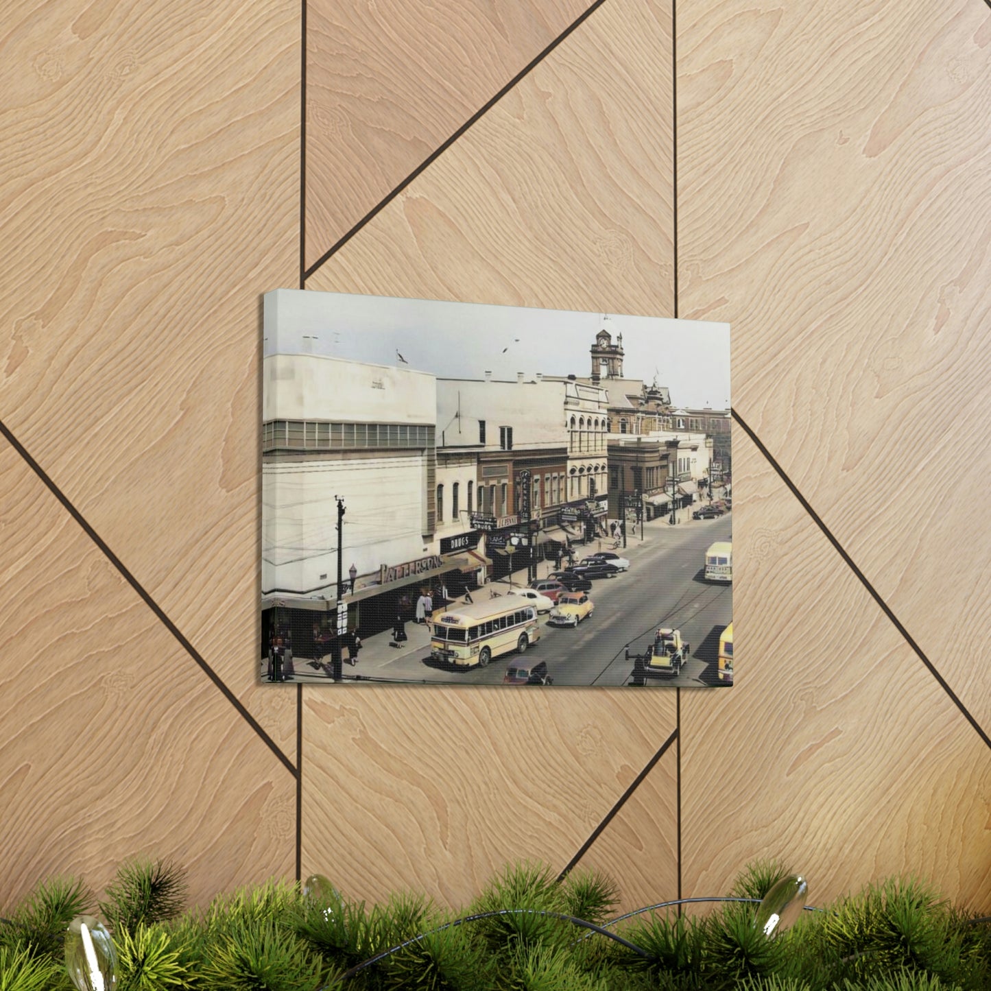 DOWNTOWN Findlay Ohio Crawford to W Main Cross WRAPPED CANVAS