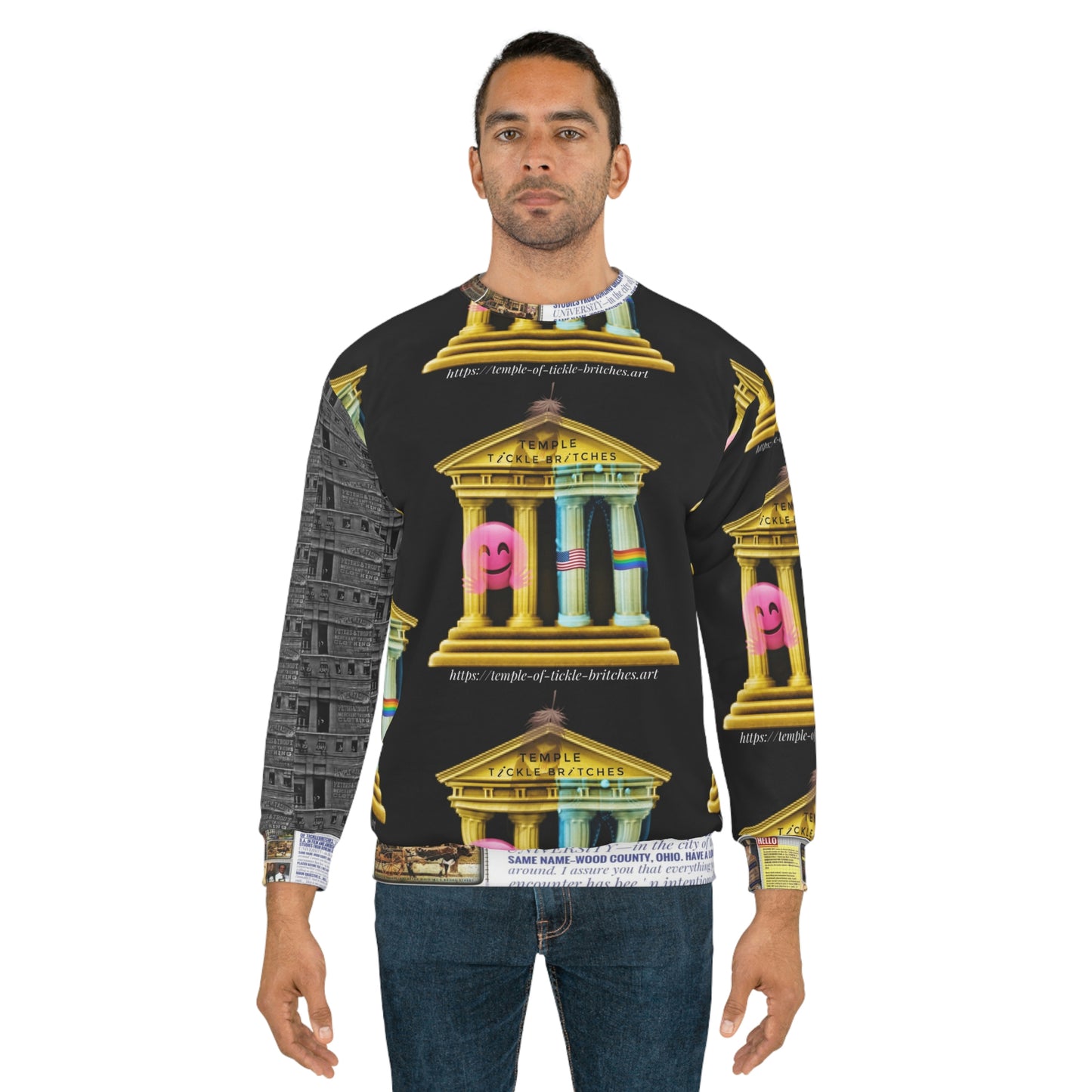 Temple of Fashion / Temple of Tickle Britches Unisex Sweatshirt (AOP)