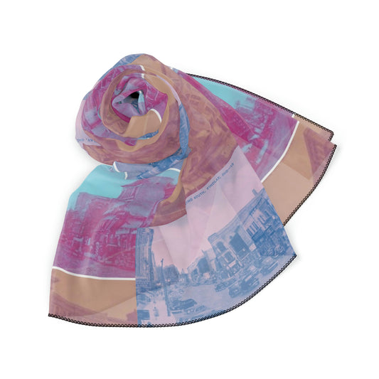45840 Postcards Collection Poly Scarf
