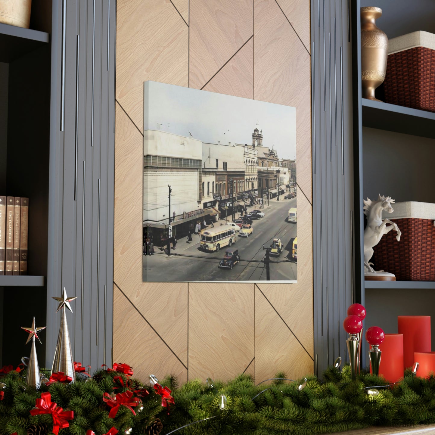 DOWNTOWN Findlay Ohio Crawford to W Main Cross WRAPPED CANVAS