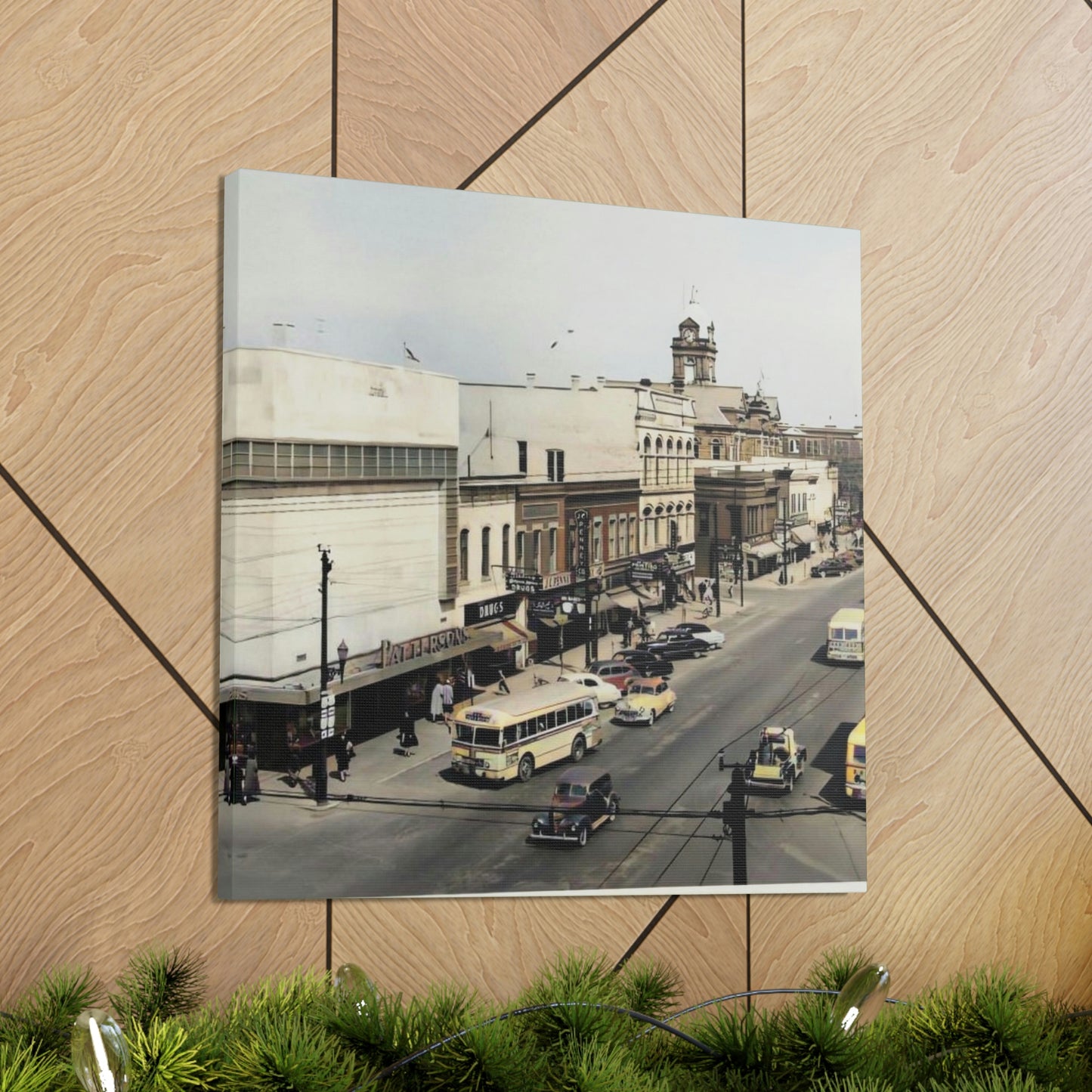 DOWNTOWN Findlay Ohio Crawford to W Main Cross WRAPPED CANVAS