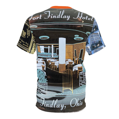 Fort Findlay Motor Inn Unisex Cut &amp; Sew T-Shirt (AOP)