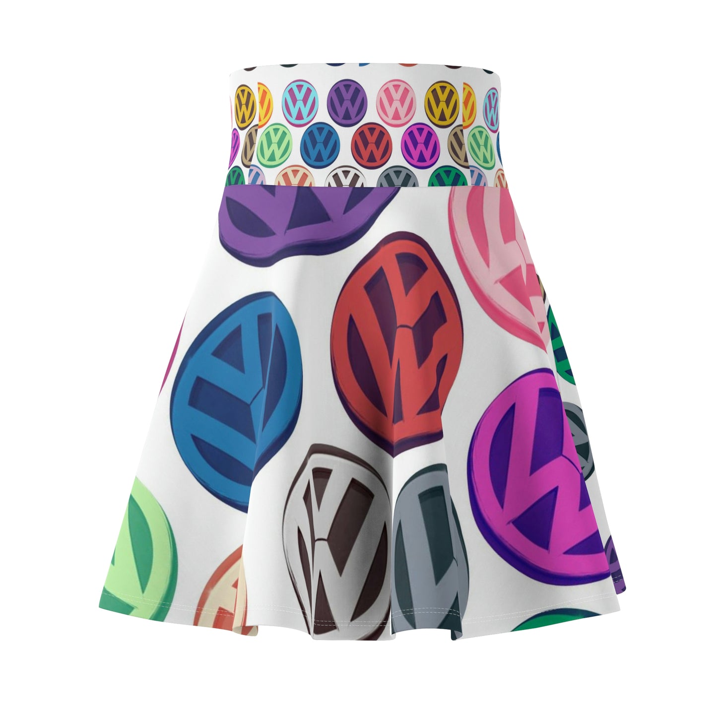 Volkswagen VW Multi color Women's Skater Skirt (AOP)