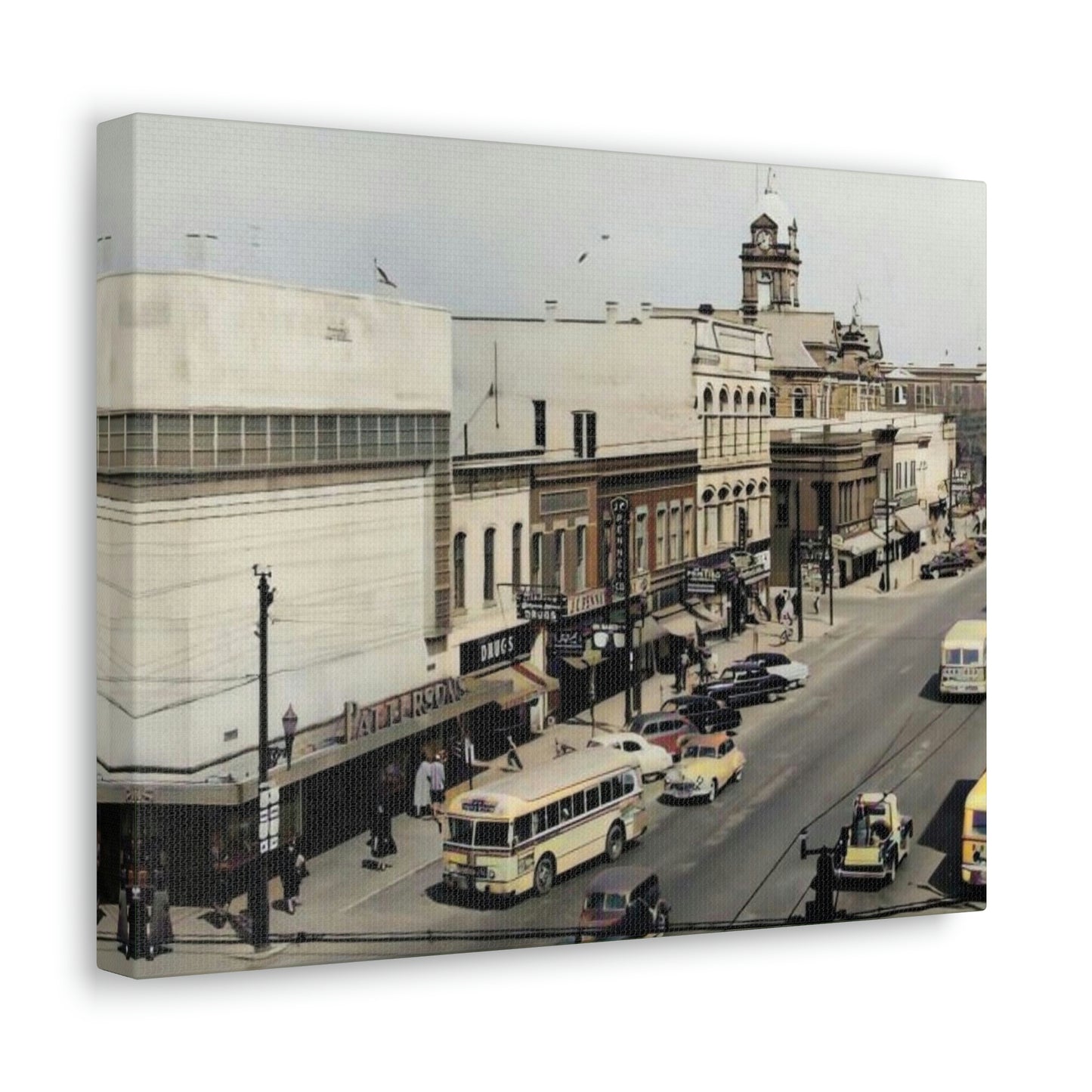 DOWNTOWN Findlay Ohio Crawford to W Main Cross WRAPPED CANVAS