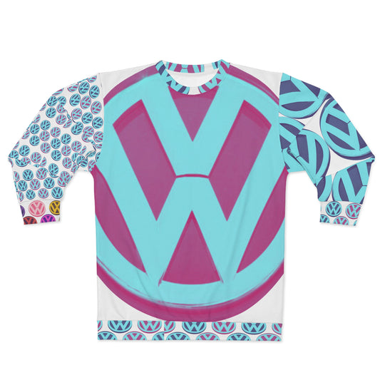 Volkswagen Crewneck Mystic Peppermint BIG Logo FRONT Unisex Sweatshirt (AOP)