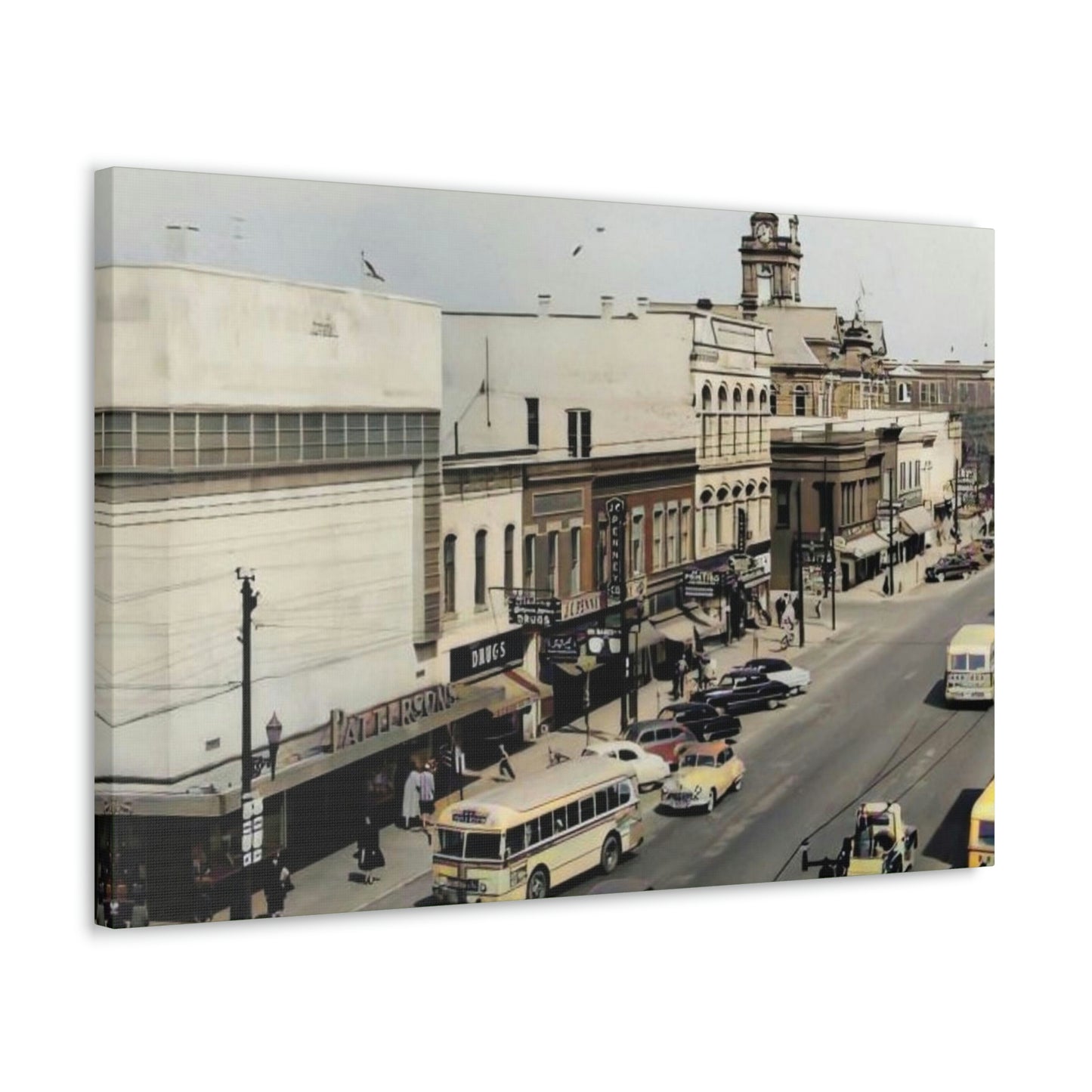 DOWNTOWN Findlay Ohio Crawford to W Main Cross WRAPPED CANVAS